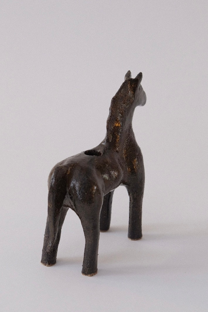 Horse Candle Holder - Deep Brown