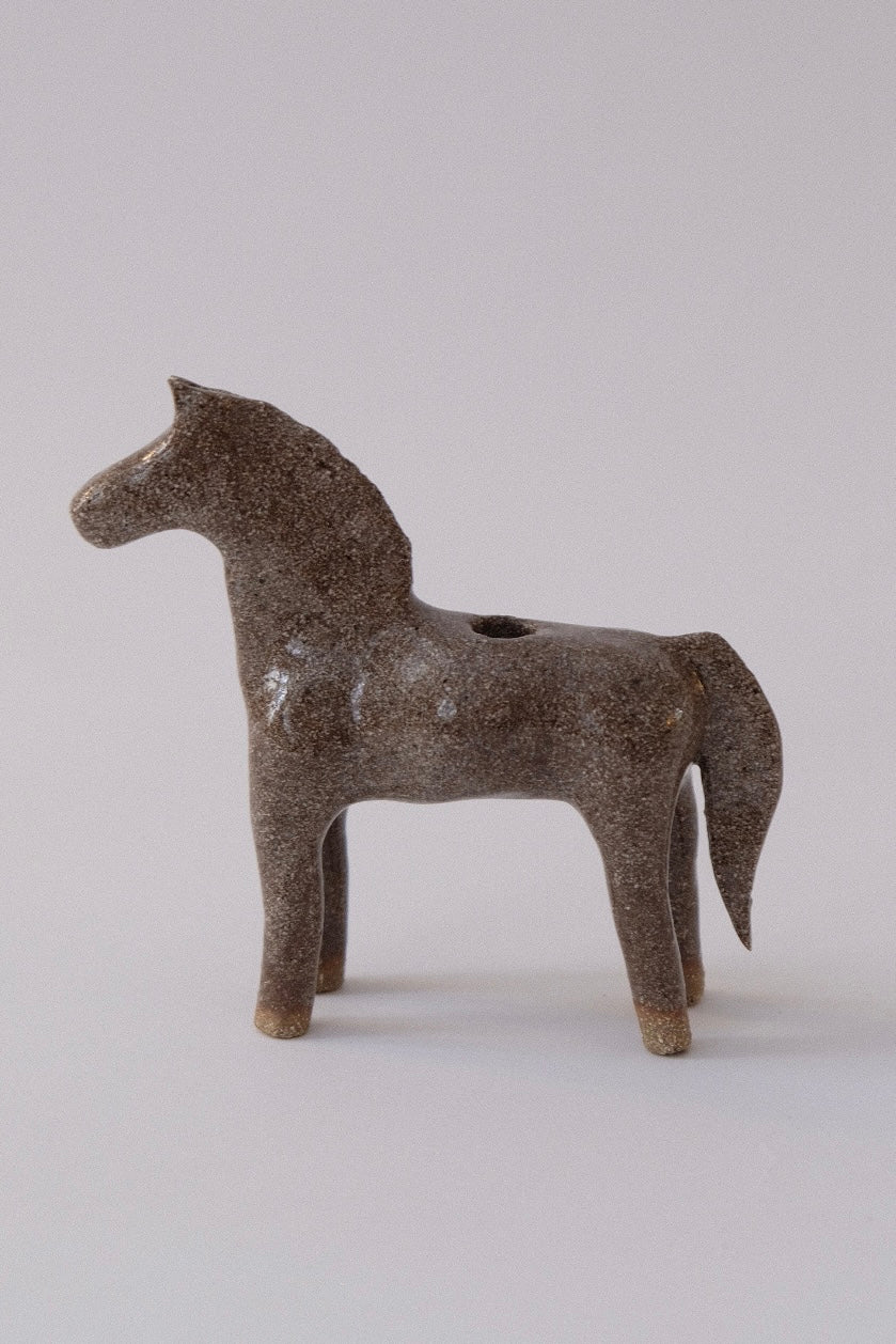 Horse Candle Holder - Light Glossy Brown