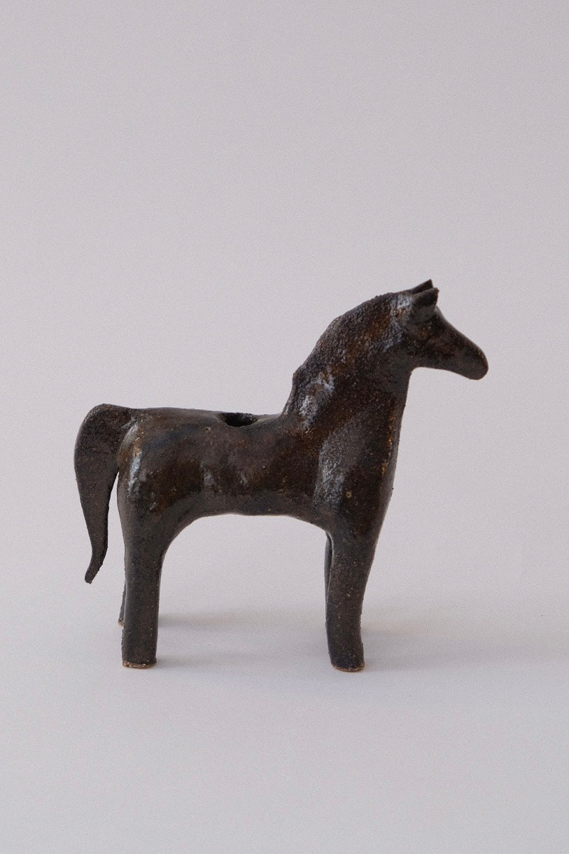 Horse Candle Holder - Deep Brown