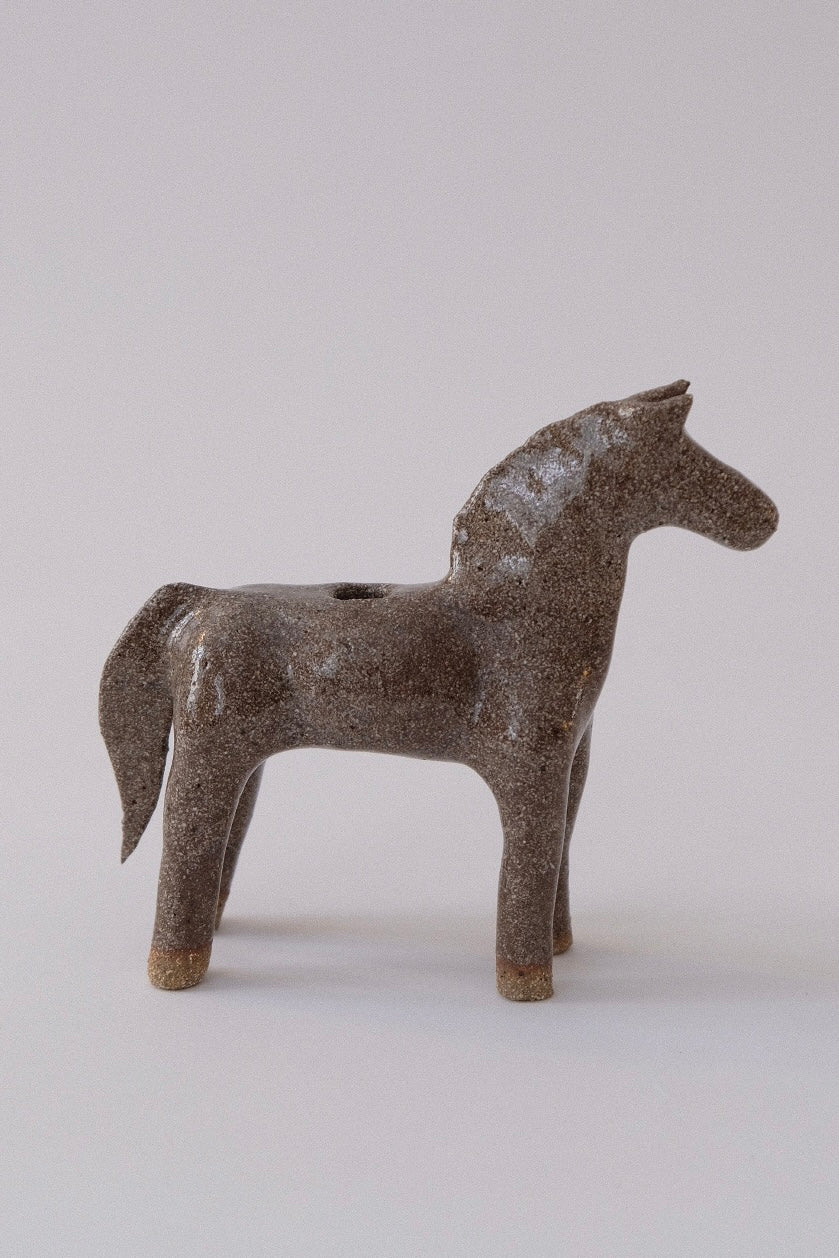 Horse Candle Holder - Light Glossy Brown