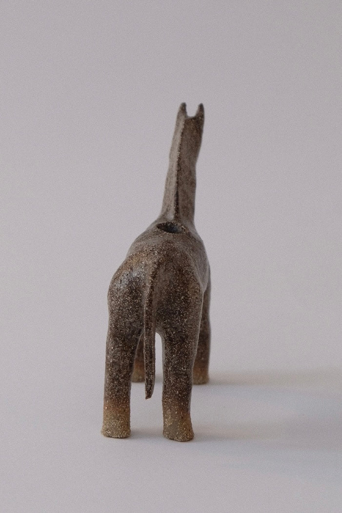 Horse Candle Holder - Light Matt Brown