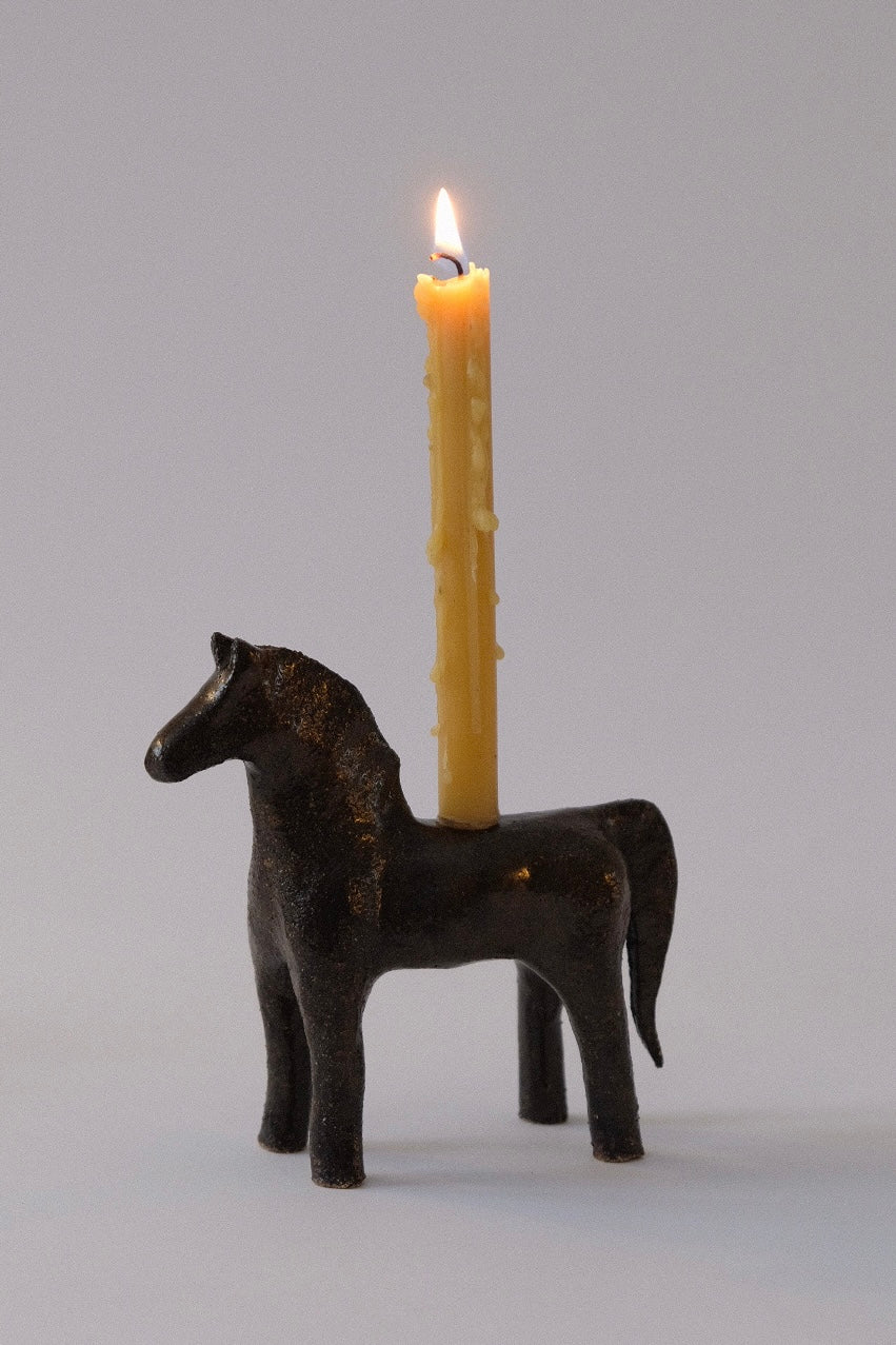 Horse Candle Holder - Deep Brown