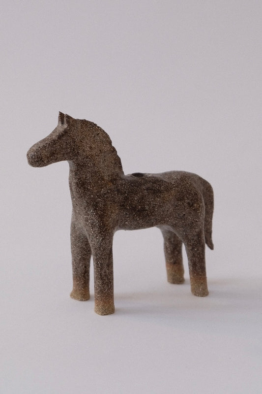 Horse Candle Holder - Light Matt Brown